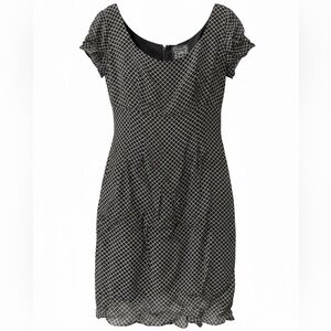 Cynthia Rowley Black and White Grid-Print Midi Dress